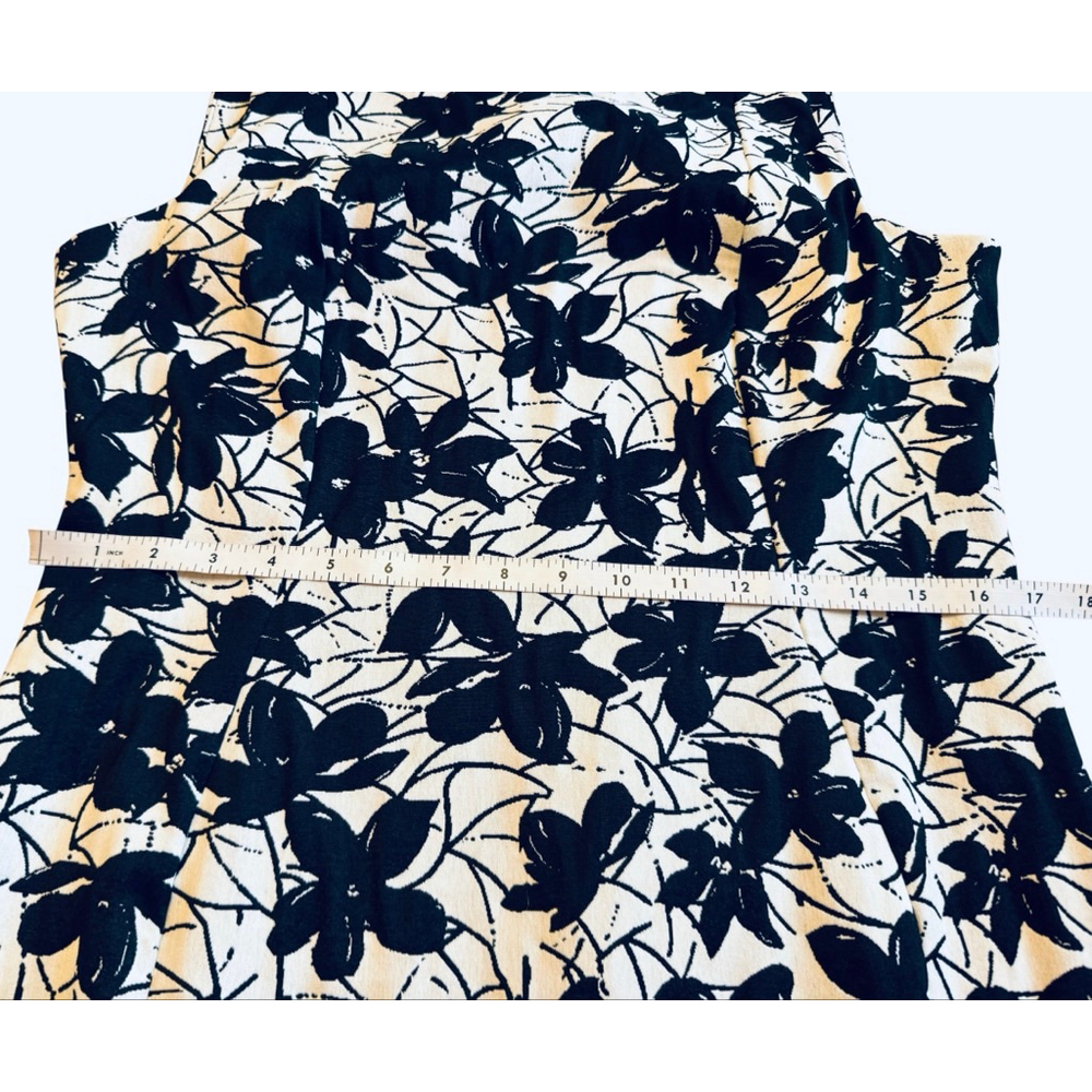 Calvin Klein Black & White Floral Sleeveless Sheath Dress Size 12 - Picture 11 of 11